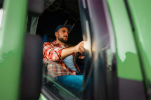 Module One man driving truck